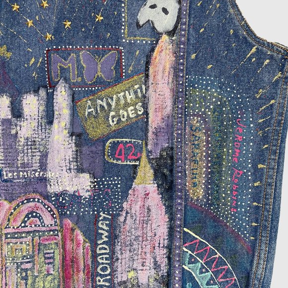Vintage Hand-Painted Denim Vest - Picture 5 of 8